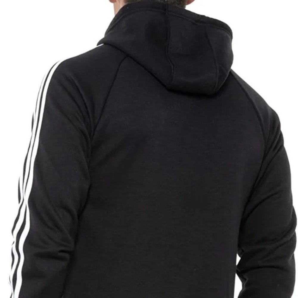 Adidas Men's XL Black Fleece Hoodie Sweatshirt - Picture 3 of 4